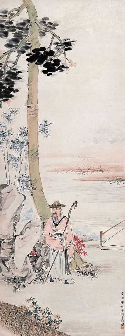 李芳园 桐荫高士 立轴